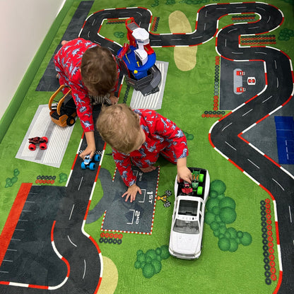 Race Track Relax Mat By Muscle Mat - Kids Car Play Mat