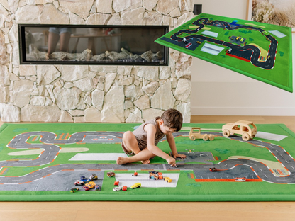 Race Track Relax Mat By Muscle Mat - Kids Car Play Mat