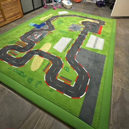 Race Track Relax Mat By Muscle Mat - Kids Car Play Mat